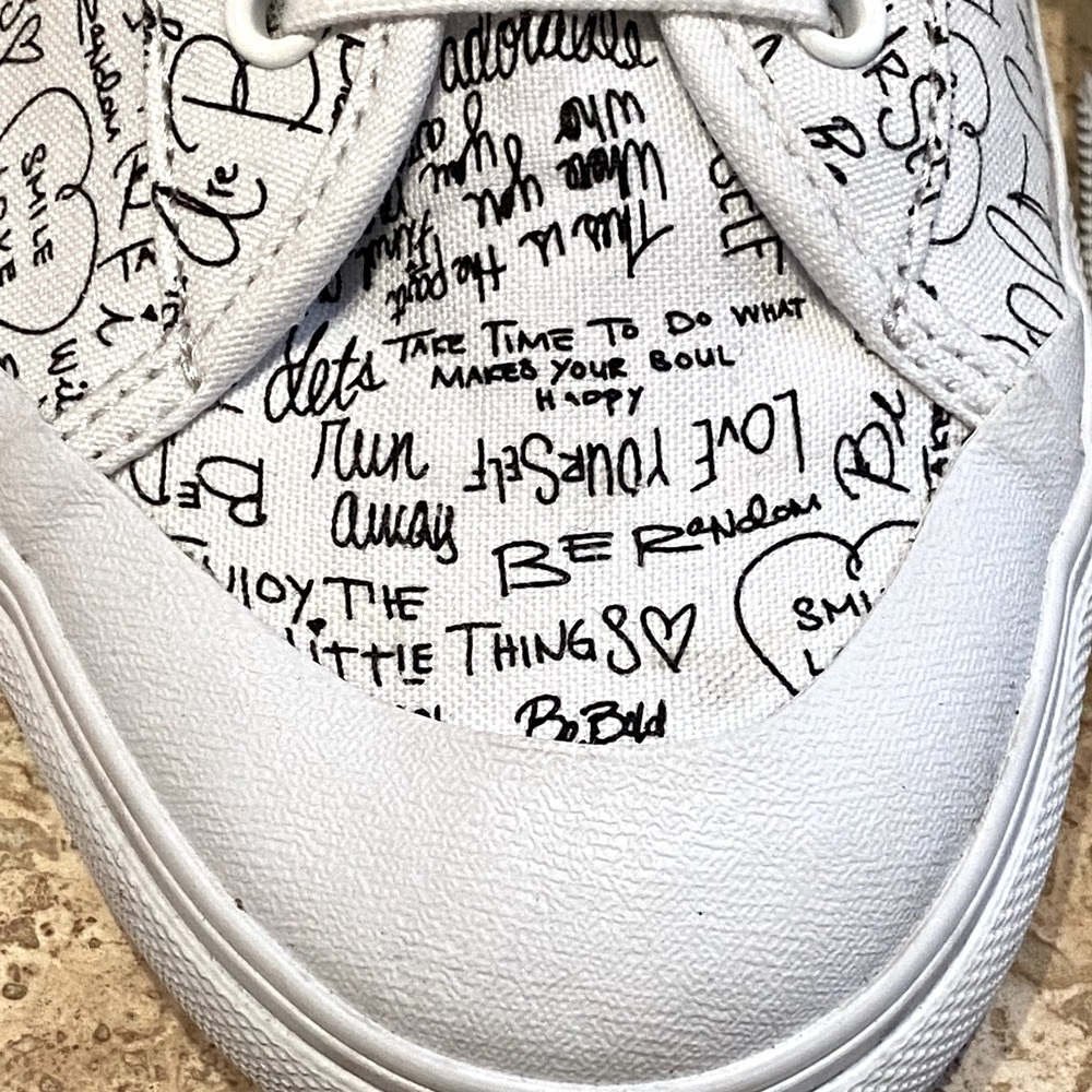 Special Edition VANS Leyla Inspirational Graffiti High Top Sneakers, like new.